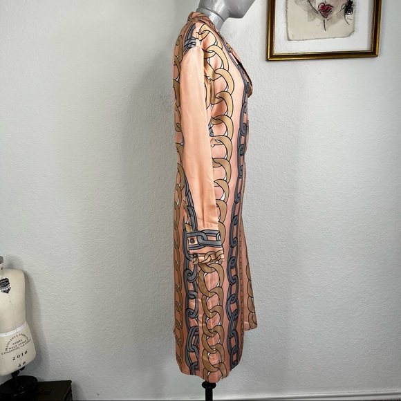 MARNI Chain Print Silk Dress Pleated - Picture 7 of 14